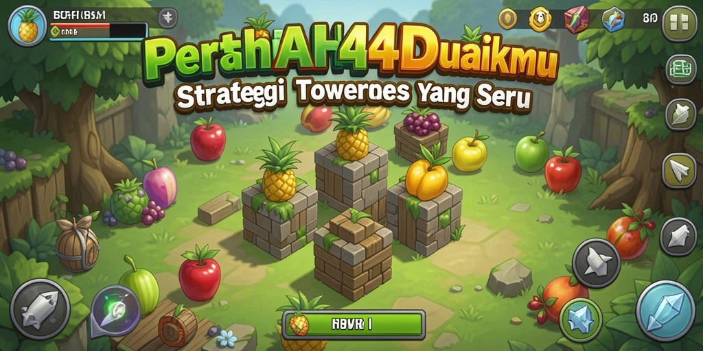 Screenshot gameplay BUAH4D menampilkan strategi Tower Defense yang mendebarkan.