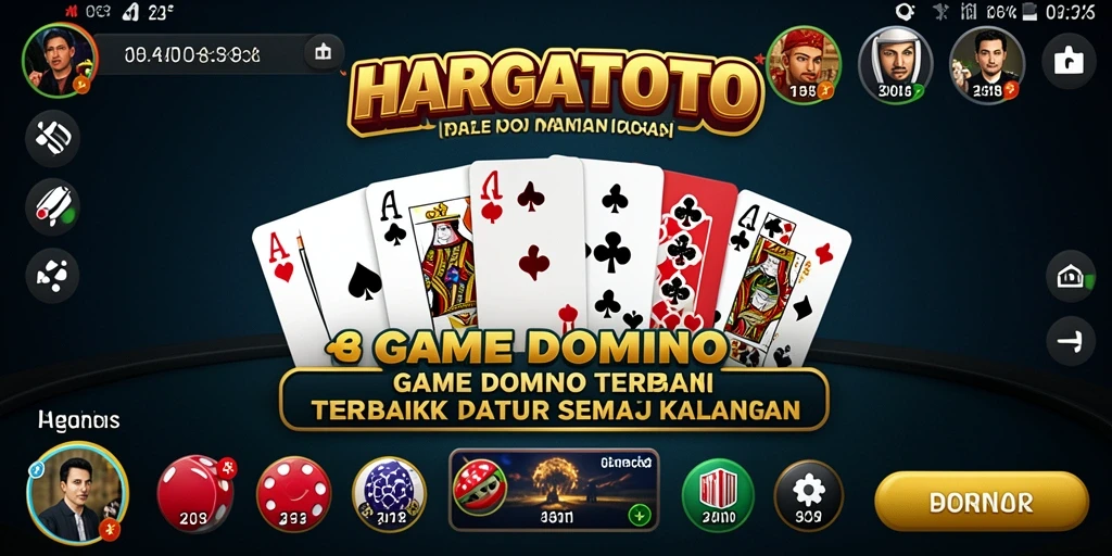 Tangkapan layar HARGATOTO menunjukkan gameplay domino yang menarik dan interaktif.